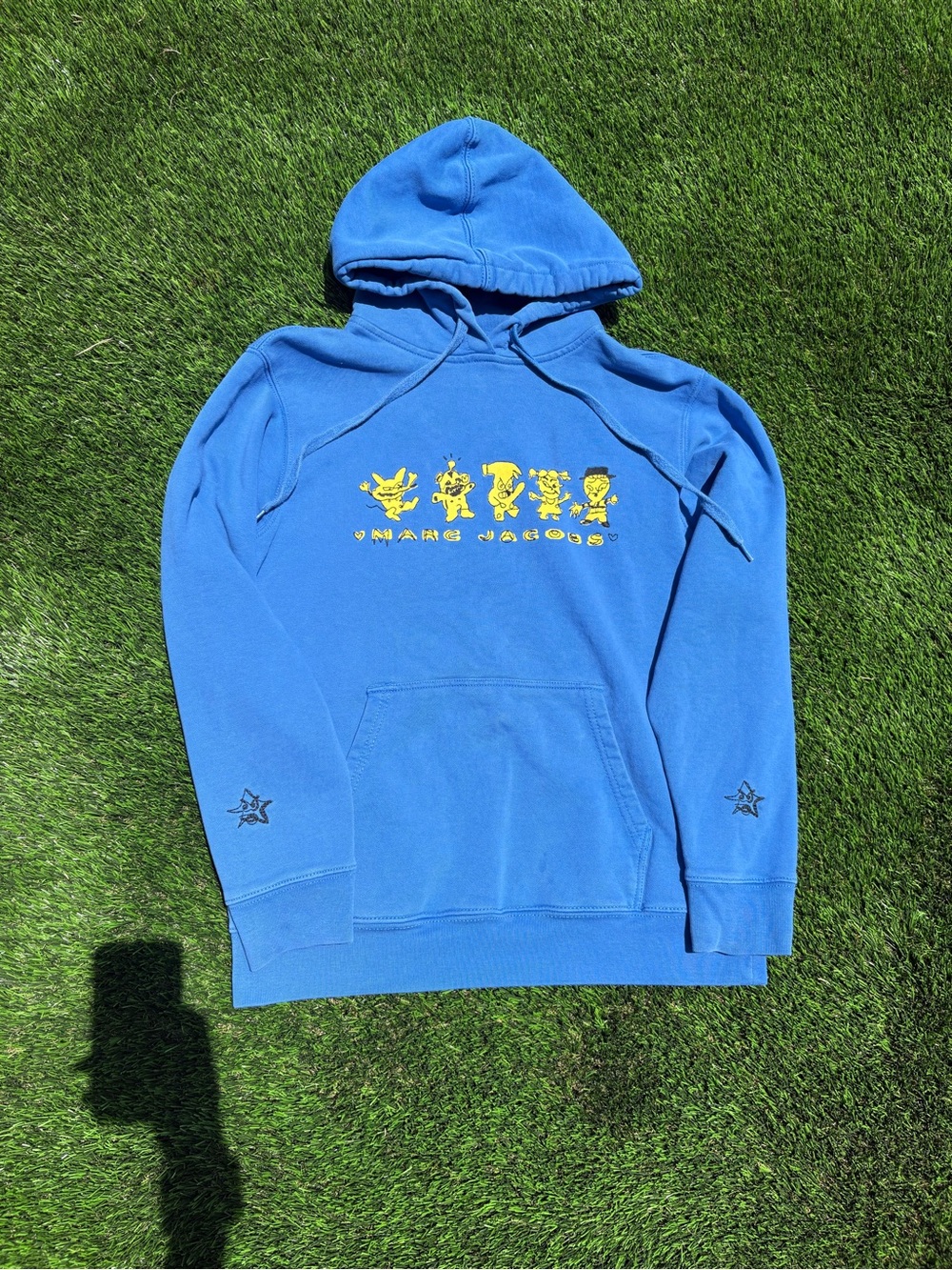 Marc Jacobs x Julian Consuegra Stray Rats Blue Hoodie with Yellow Graphic